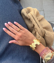 Load image into Gallery viewer, Flower Cuff Bangle Bracelet
