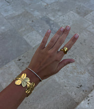 Load image into Gallery viewer, Flower Cuff Bangle Bracelet