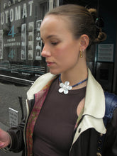 Load image into Gallery viewer, Lapis Lazuli Pearl Flower Pendant Necklace