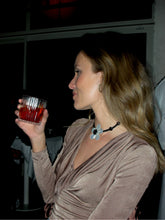 Load image into Gallery viewer, Black Onyx Pearl Flower Pendant Necklace