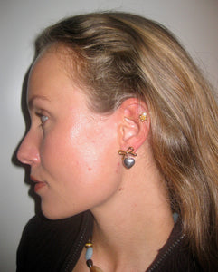 Heart Pendant Bow Earrings