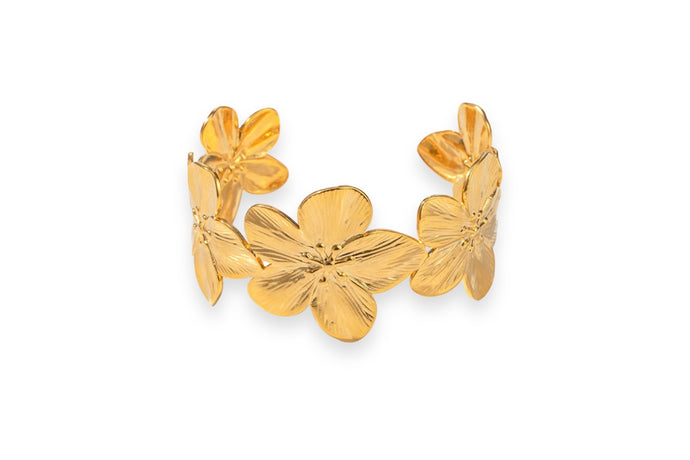 Flower Cuff Bangle Bracelet
