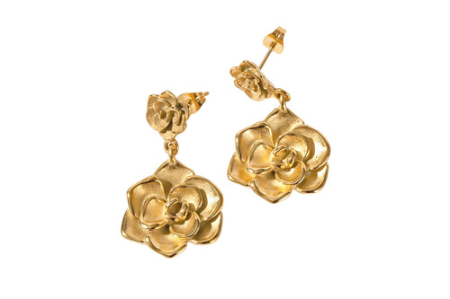Rose Flower Pendant Earrings