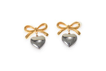 Load image into Gallery viewer, Heart Pendant Bow Earrings
