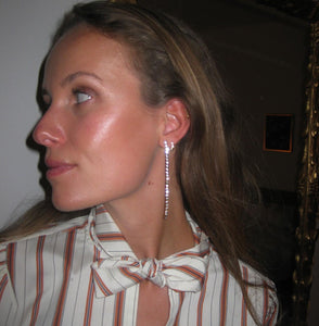 Zircon Long Tassel Chain Earrings