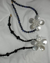Load image into Gallery viewer, Lapis Lazuli Pearl Flower Pendant Necklace