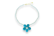 Load image into Gallery viewer, Turquoise Pearl Flower Pendant Necklace