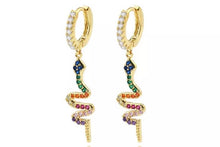 Load image into Gallery viewer, Siga snake earrings | silver &amp; gold