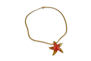 3mm. flat chain necklace with optional starfish glass pendant