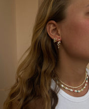 Load image into Gallery viewer, Irregular pearl zirconia drop earrings