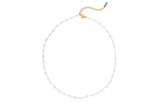Load image into Gallery viewer, Gold pearl chain necklace
