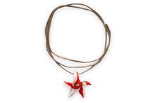 Load image into Gallery viewer, Faux leather string with starfish fairytale glass pendant