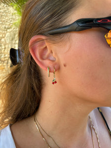 Mini hoop twisted zirconia earrings