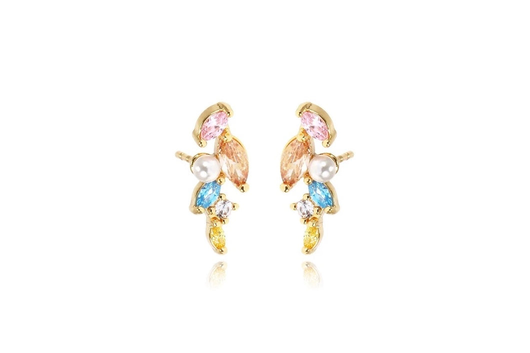 Viola colourful gemstone earrings