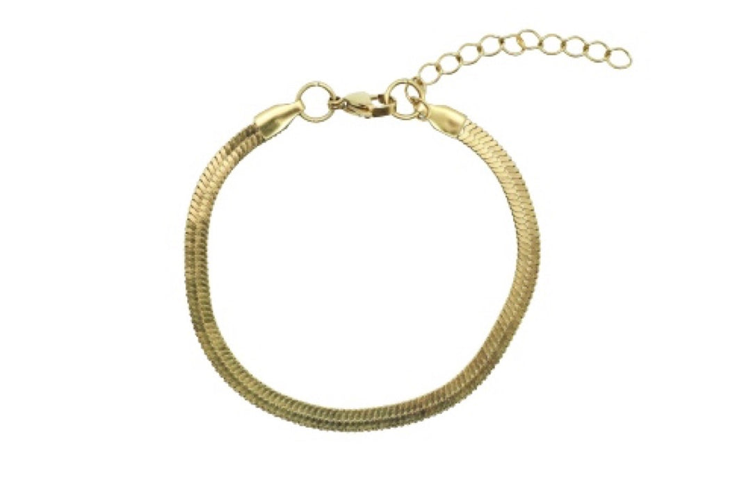 Ruby flat chain snake bracelet