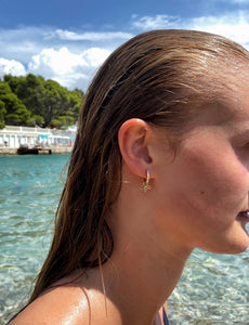 Amber zirconia charm earrings