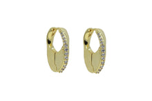 Load image into Gallery viewer, Mini hoop twisted zirconia earrings