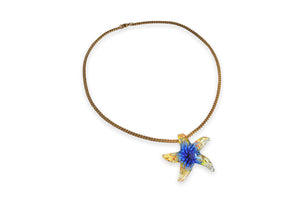 Gold chain necklace with optional starfish glass pendant