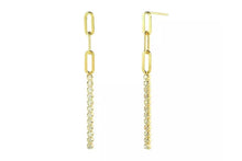 Load image into Gallery viewer, Vera link chain zirconia earrings
