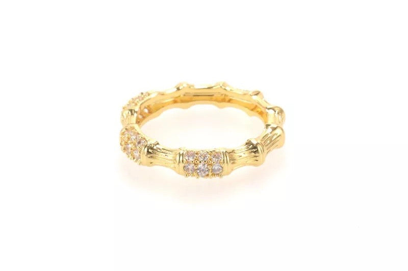 Bamboo textured ring | gold