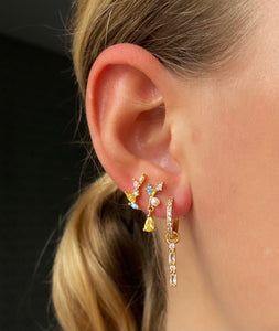 Magnolia colourful gemstone earrings