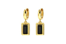 Load image into Gallery viewer, Black onyx pendant earrings