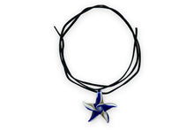 Load image into Gallery viewer, Faux leather string with starfish fairytale glass pendant