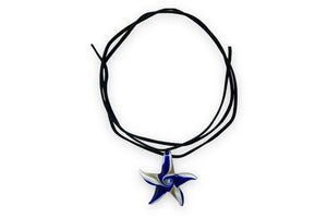 Faux leather string with starfish fairytale glass pendant