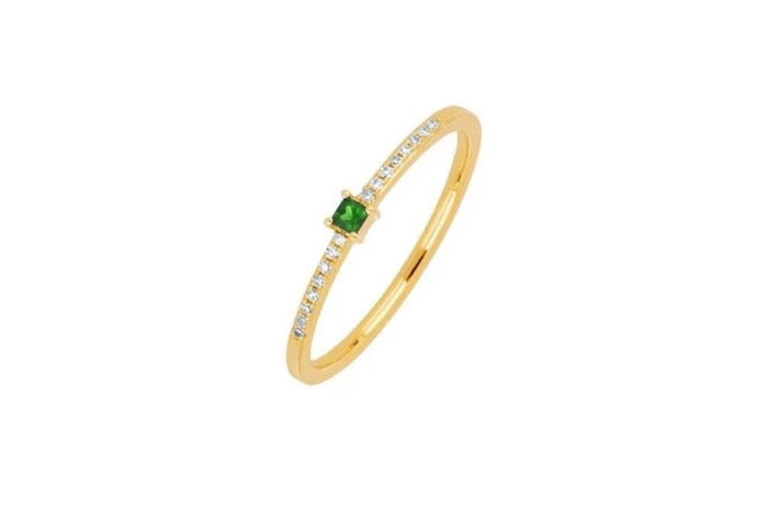 Agate green zirconia ring