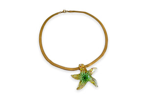 5mm. flat chain necklace with optional starfish glass pendant