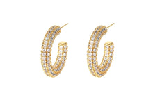 Load image into Gallery viewer, Pave zirconia hoops 25mm