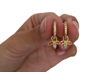 Load image into Gallery viewer, Amber zirconia charm earrings