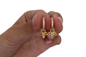 Amber zirconia charm earrings