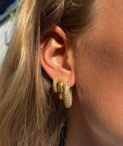 Selma green stone textured earrings