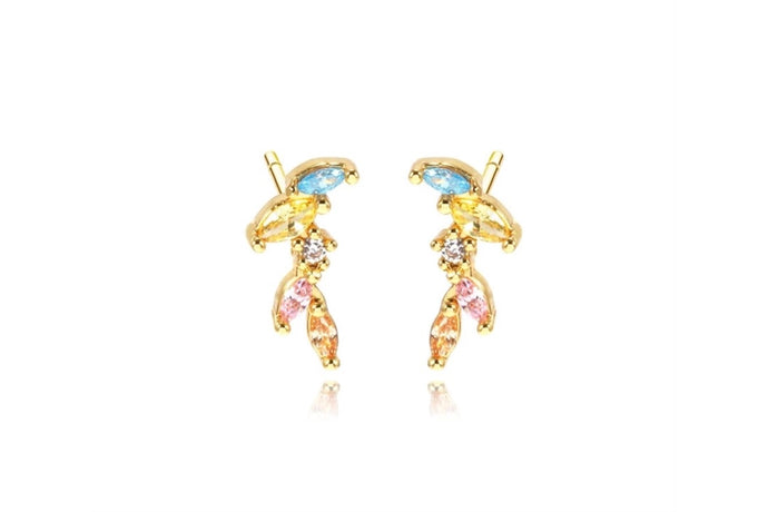 Magnolia colourful gemstone earrings