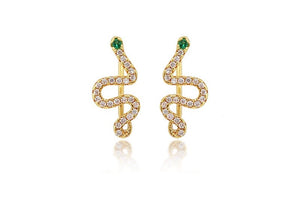 Viga snake earrings | green/white